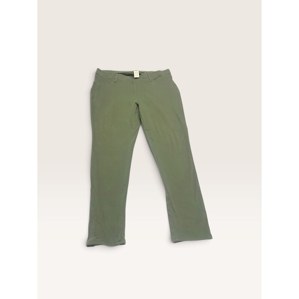 Faded Glory Womens 2X 18W-20W Olive Green Stretch Straight Leg Pants